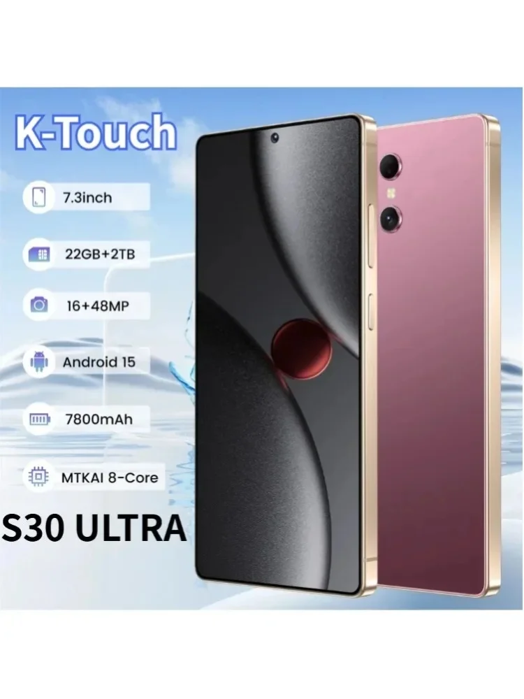K-Touch Hochwertiges Smartphone Handy 22GB+2TB Silikon-Schutzhülle für S30 Ultra Zubehör 7,3HD Smartphone 7800mAh Android 5G