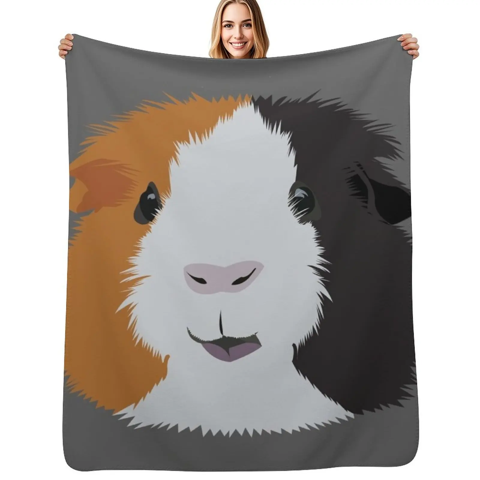 

Orange, White, and Black Guinea Pig Throw Blanket Shaggy Heavy warm winter Furrys Blankets