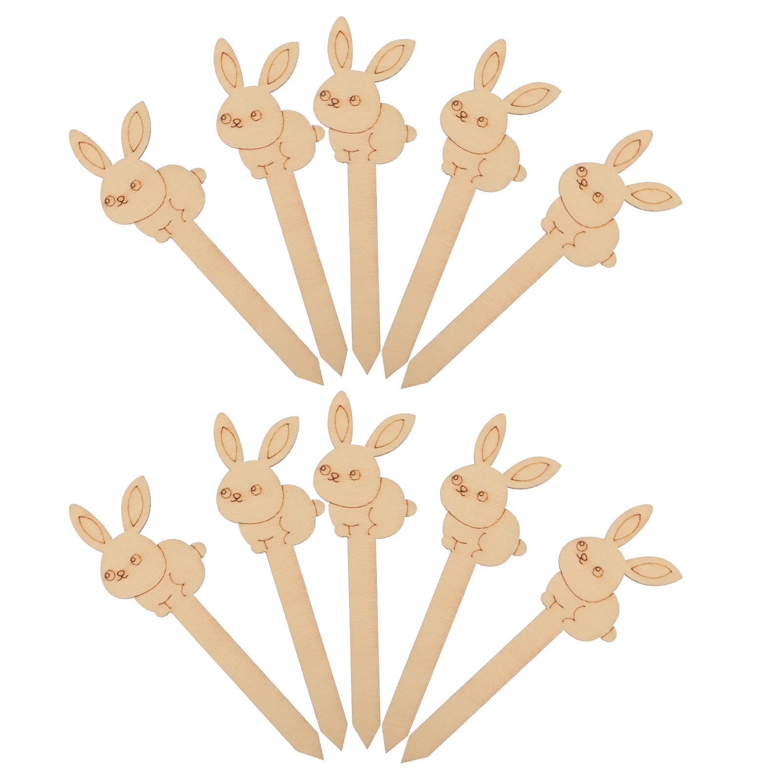 

10Pcs Wooden Rabbit Bookmarks Easter Wooden Book Dividers DIY Blank Craft Painting Supplies Page Separators Rabbit Book Label