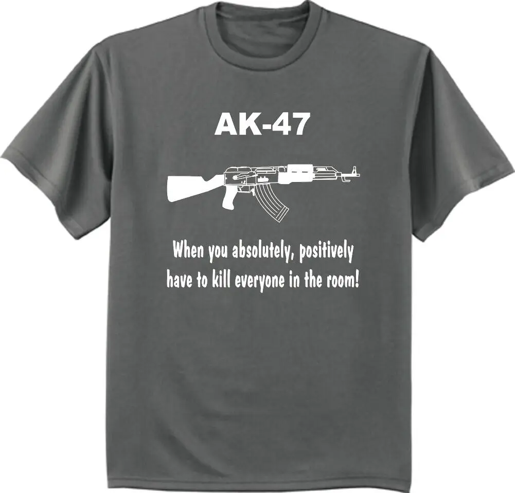 رجل AK-47 القطن تي شيرت مضحك قائلا حقوق البندقية 2nd تعديل AK47 أجزاء اكسسوارات تي شيرت مطبوع بلايز هدية صديقها