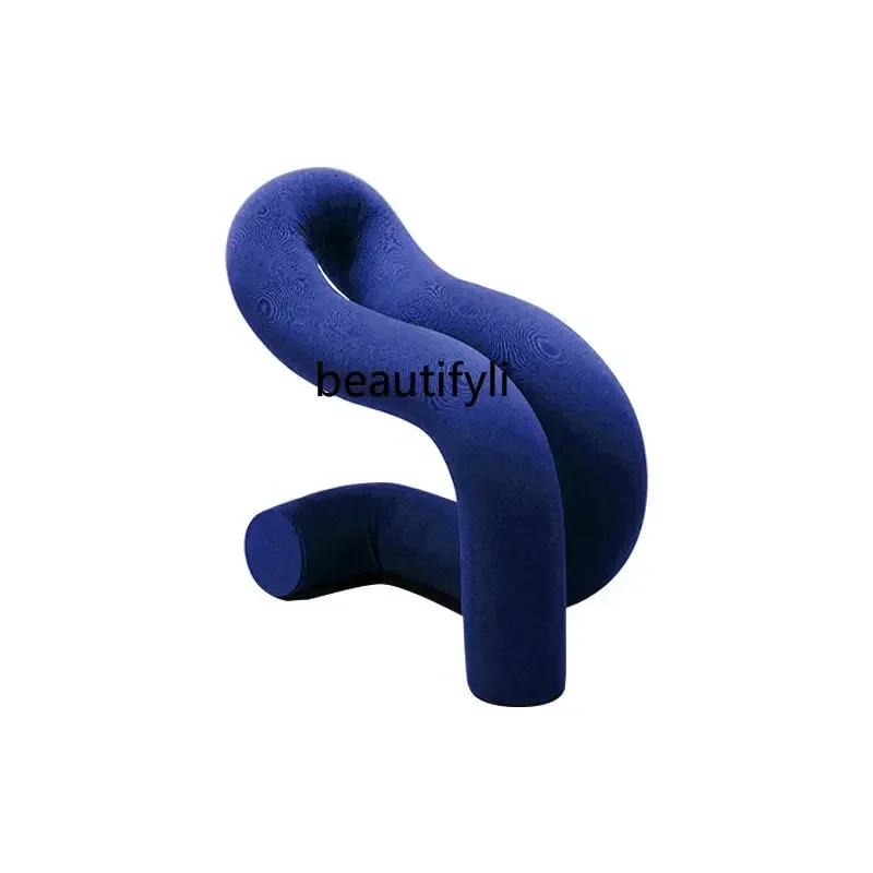 

14 Minimalist Special-Shaped Chair Elbow a Double Chair Light Luxury Creative Shape Armchair round Tube Chair