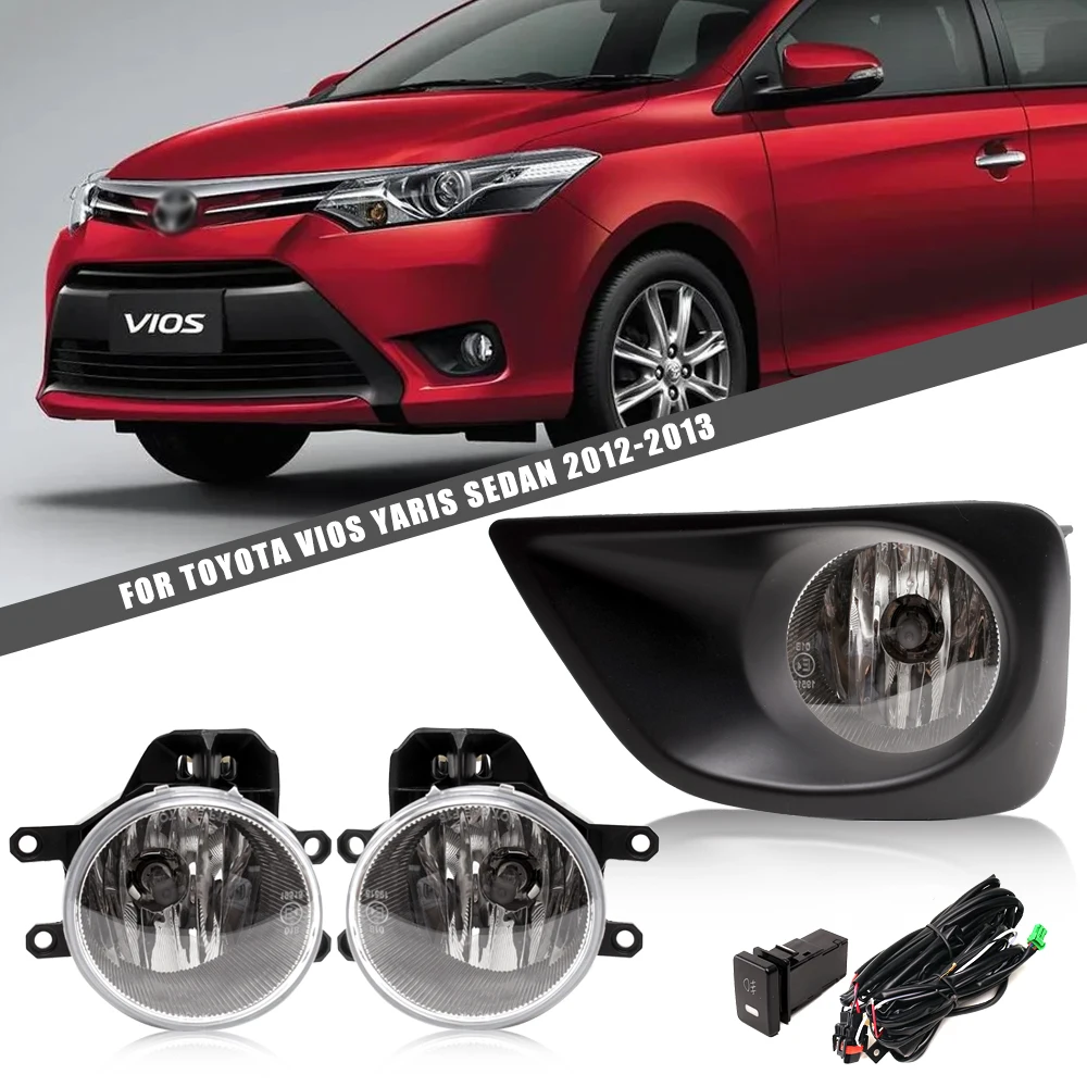 

For Toyota VIOS YARIS SEDAN 2012-2013 Front Fog Lights Car Styling Spot Light Fog Lamps With Switch - 1SET