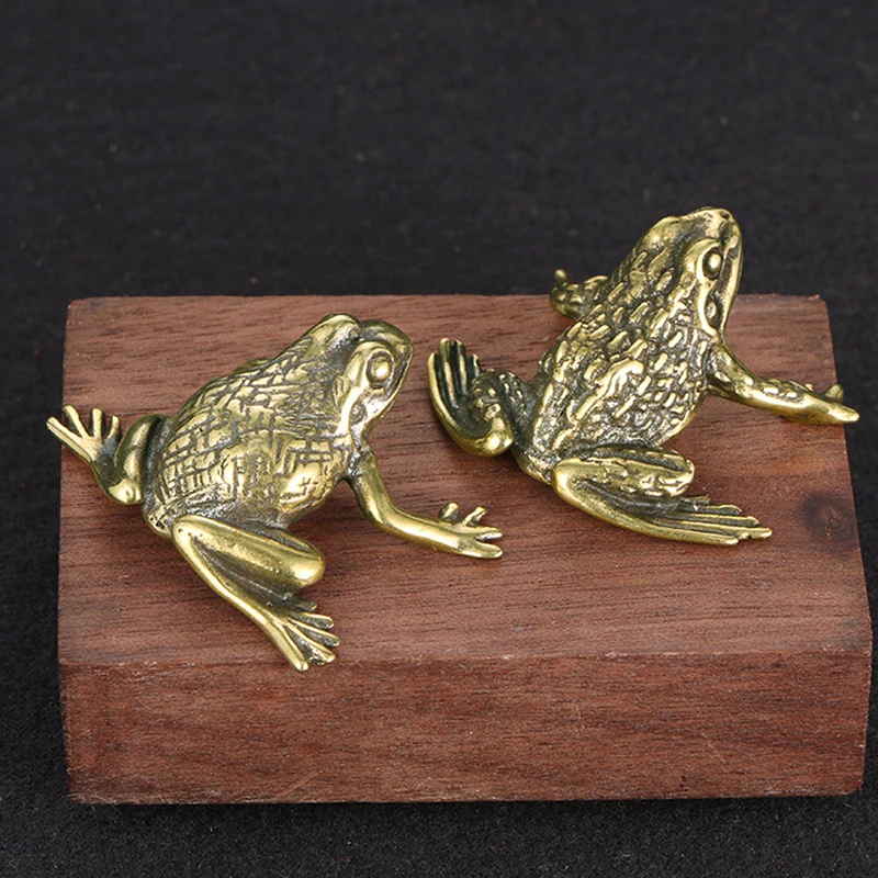 Lucky Rich Copper Toads Frog Golden Toad Animal Solid Copper Statue Animal Mascot Decor Home Pure Copper Carving Car Decoration