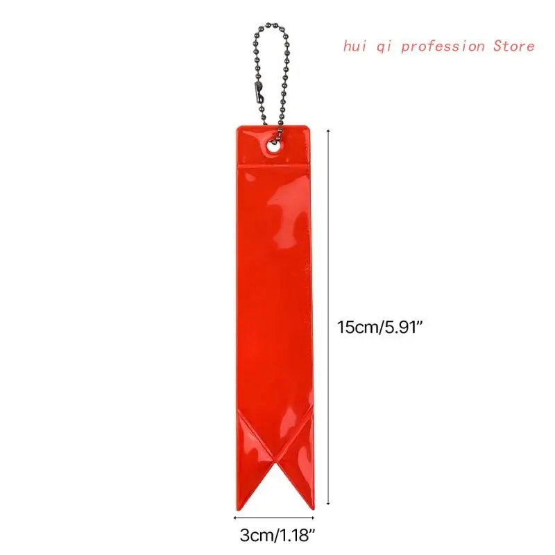 Reflector with Chains Reflective Keychain PVC Reflective Pendant Kids Reflector Pendant for School Bag Cycling Backpack