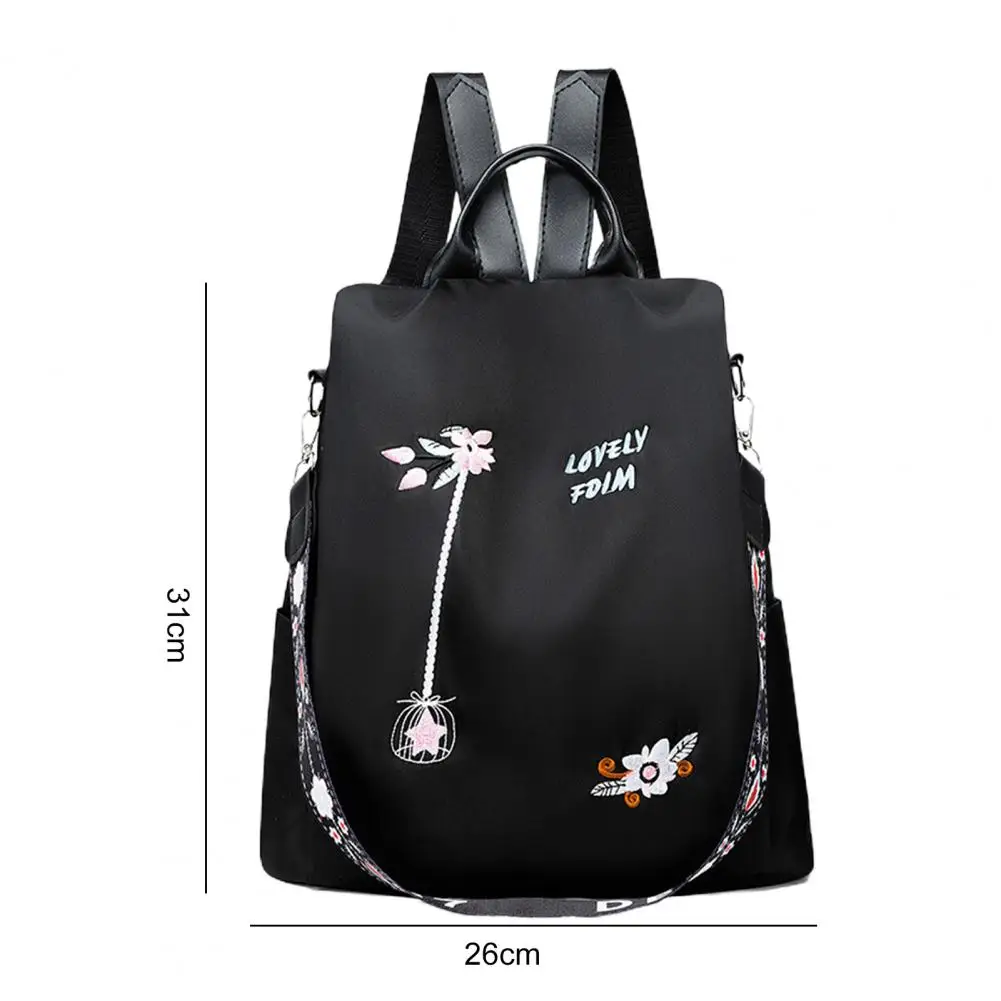 2023 Embroidery Backpack Waterproof Oxford Women Backpack Anti-theft School Bag Female Large Capacity Travel Shoulder Handbag