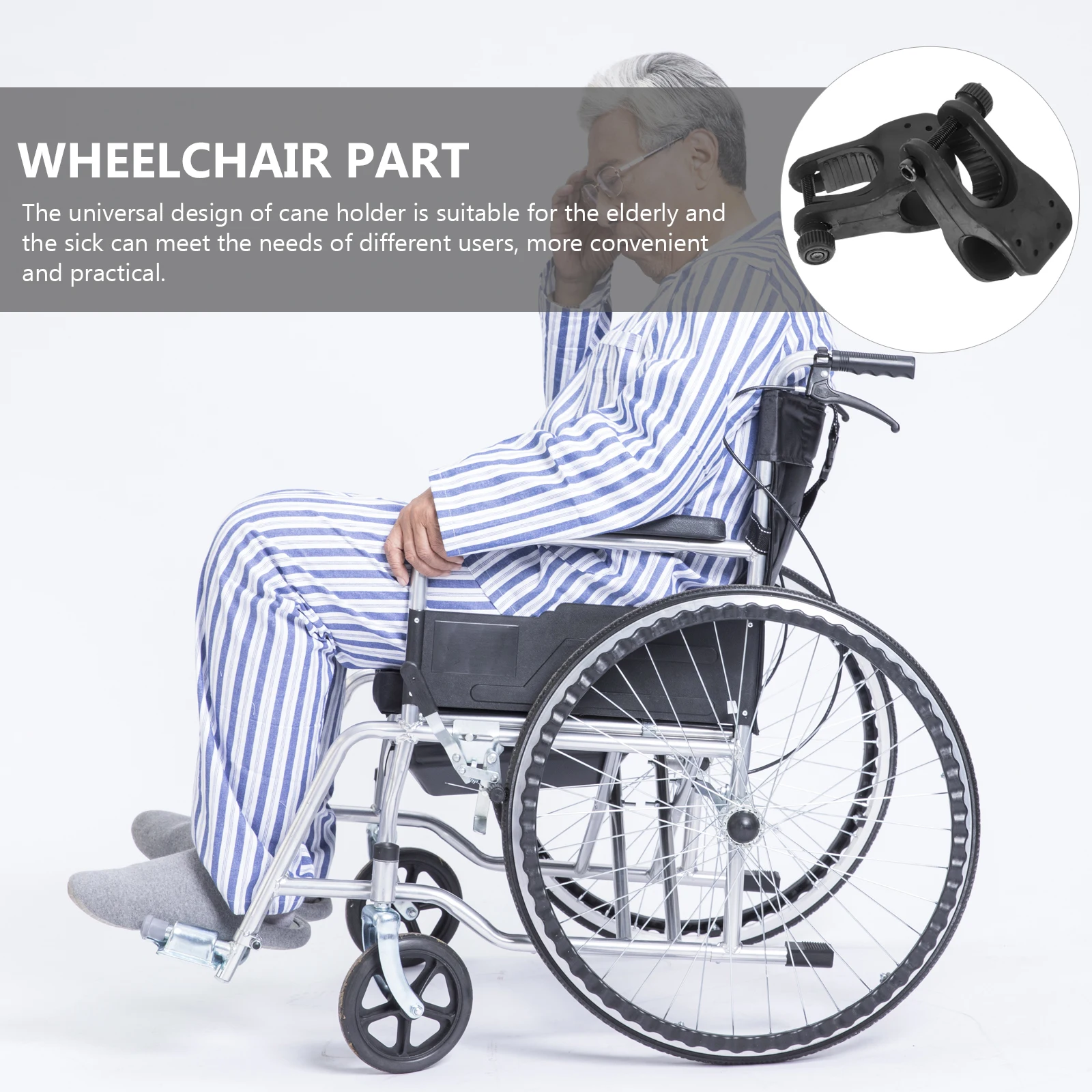 

2pcs Cane Storage Holder Wheelchair Crutch Scooter Rubber Support Lightweight Organizer Rack Durable Stand For Elderly Disabled