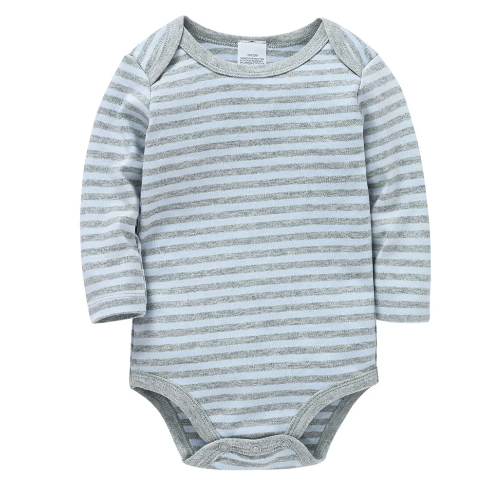 

Kavkas Baby Boy Bodysuit Full Sleeve Stiped Design Overalls 100% Cotton Newborn Clothes 0-6M Infant Jumpsuit