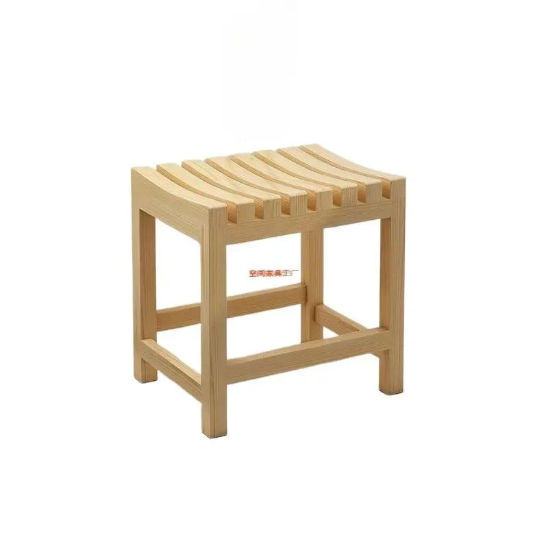 Solid Wood Low Stool Bathroom Bath Seat for Elderly Pregnant Women Durable Shoe Changing Bench Sofa Footrest Home Use