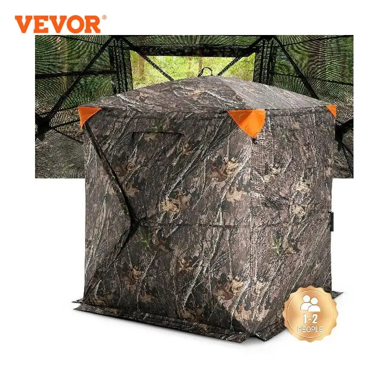 

VEVOR Hunting Blind 270° See Through Ground Blind 1-2 Person for Hunting One-Way See-Through Mesh for Turkey and Deer Hunting