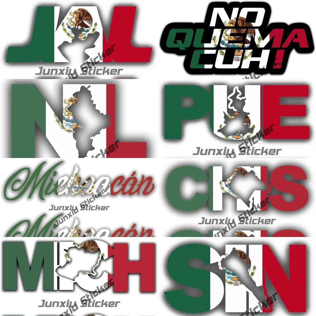 

Set of 2 Mexican Flag Sticker Mexico FX4 No Quema Cuh Durango Chiapas Jalisco Guanajuato Michoacan Mexico with Flag Sticker