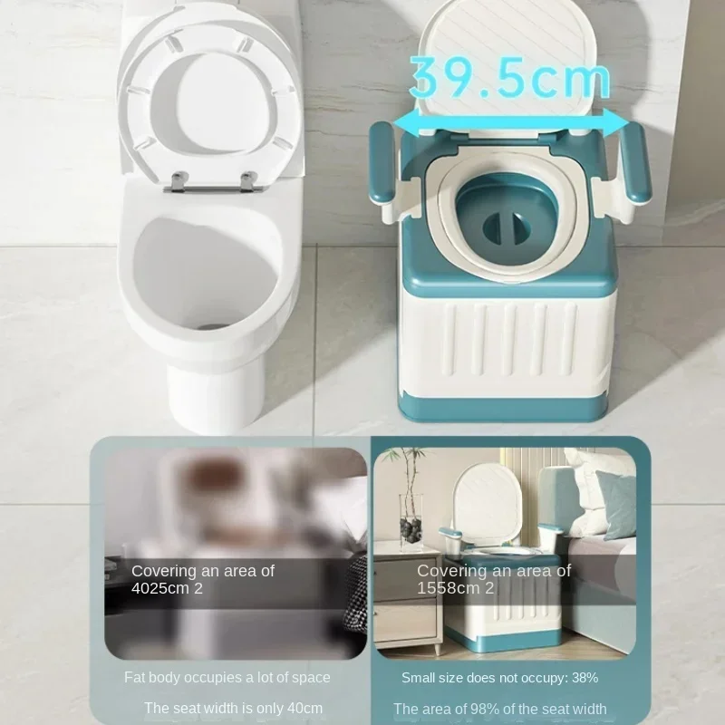 Portable Mobile Sit Toilet for Elderly Deodorant Indoor and Outdoor Ideal for Pregnant Women