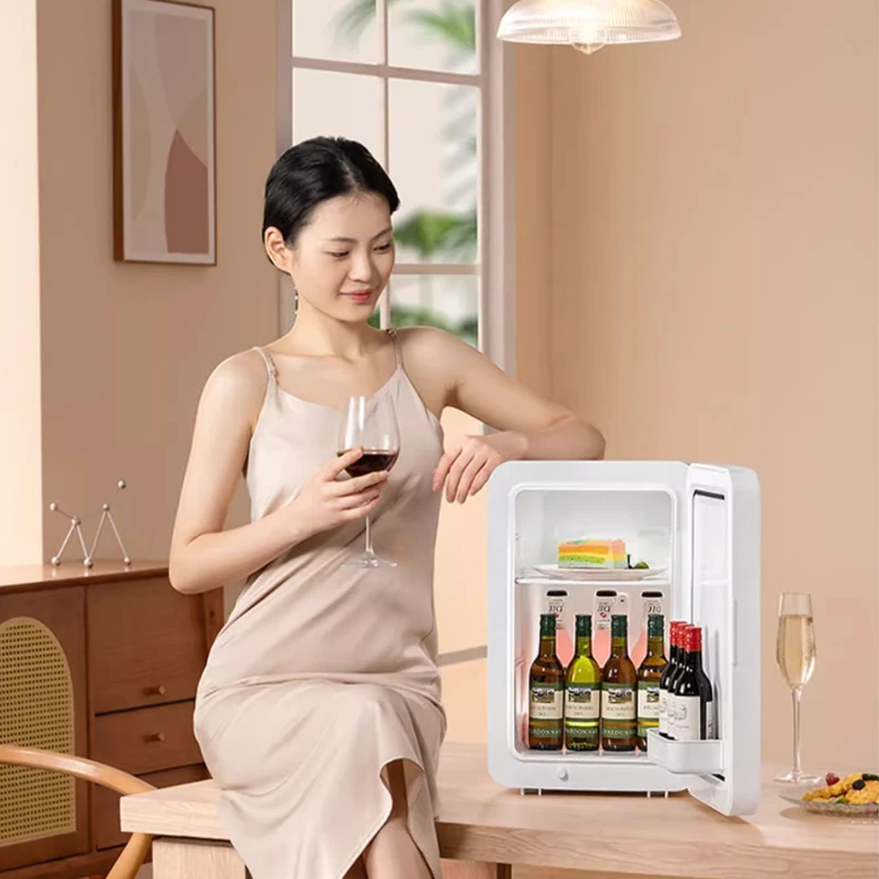 ‌ 20L 듀얼 코어 데스크탑 냉장고: 사무실용 소형 다기능 식품 등급 냉온장 보관함 - 스마트 터치 정밀 모바일 관리자