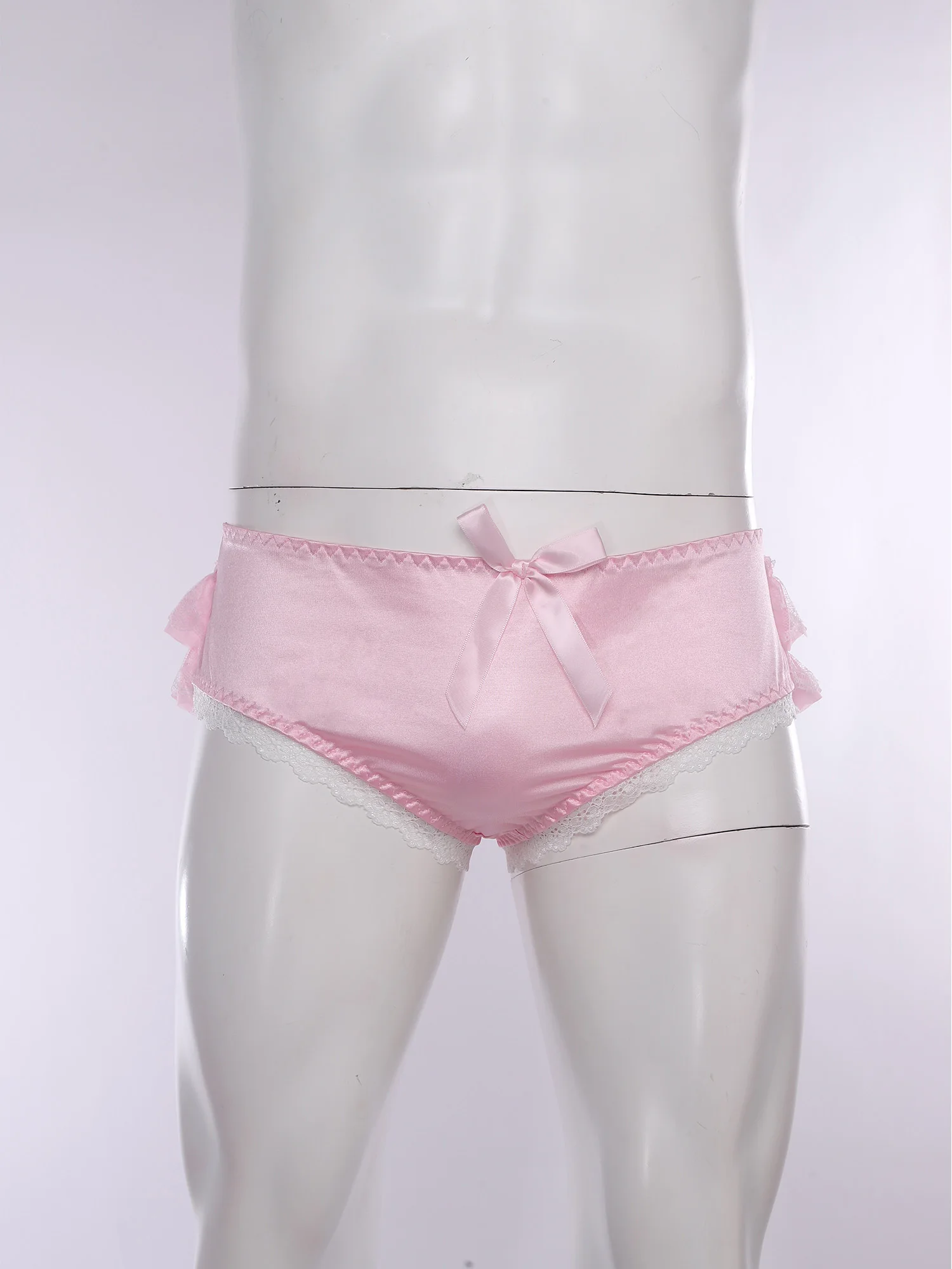 Men's Ruffled Lace Trim Cutout Crotch/Normal Crotch Panties