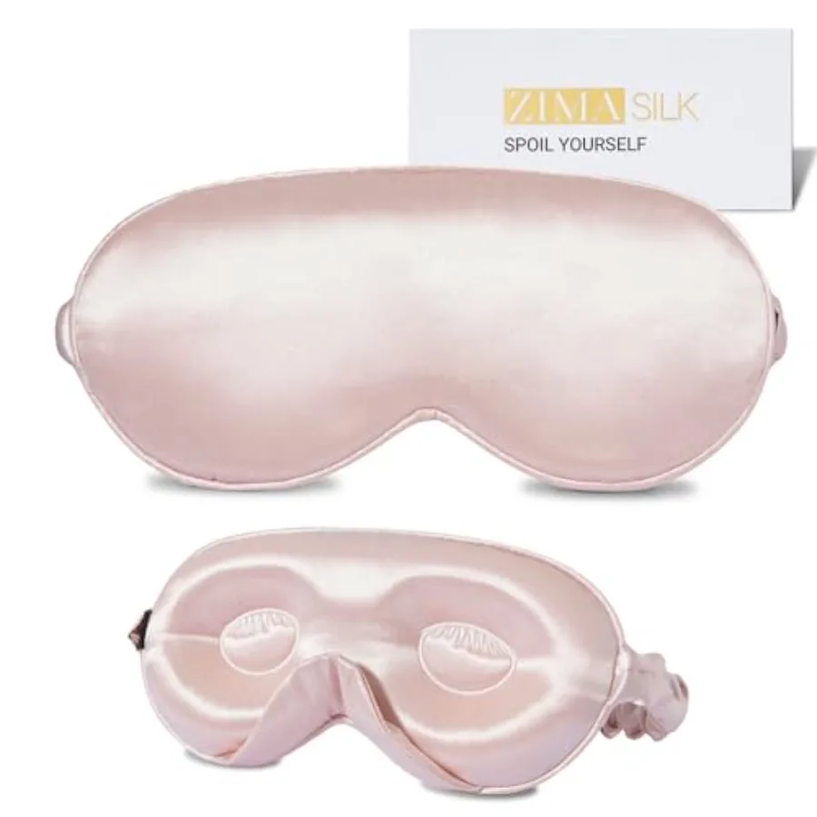 

ZIMASILK Adjustable 22 Momme 100% Mulberry Silk Sleep Mask, Upgraded 3D Contoured Cup Eye Mask for Sleeping, Super Soft and Bre