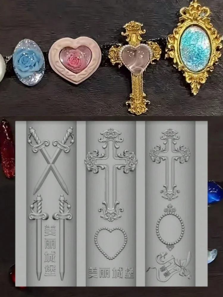 3D Silikon Nagelkunst-Form Schwert Mond Schmetterling Kreuz Schnitzform Unverzichtbares Werkzeug für Nagelkünstler – Detail 7