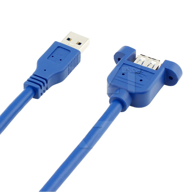 USB 3.0 Male to Female Extension Cable Wire Computer Host Panel Mount Screw USB Connector Adapter