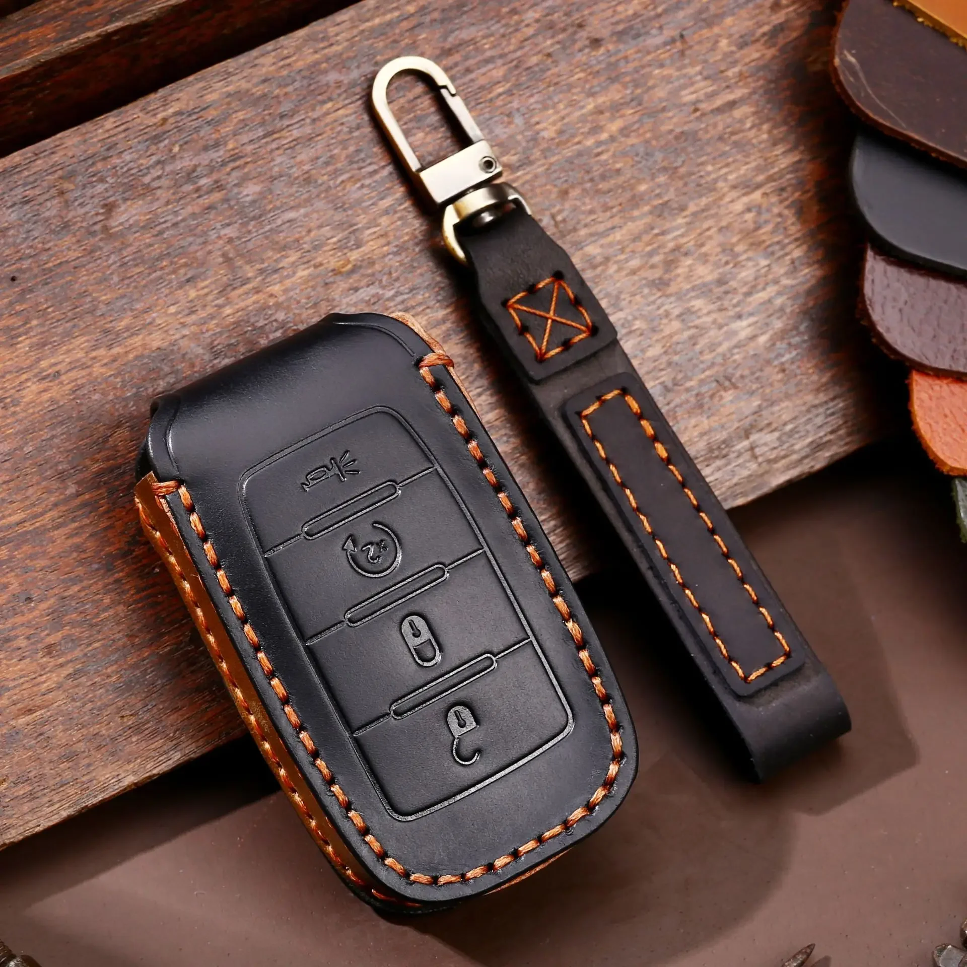 1pc Car Key Fob Cover Case Holder For Dodge RAM 1500 RAM1500 RAM2500 TRX 2021 2020 For Chrysler Couve Dodge Jeep Grand Cherokee