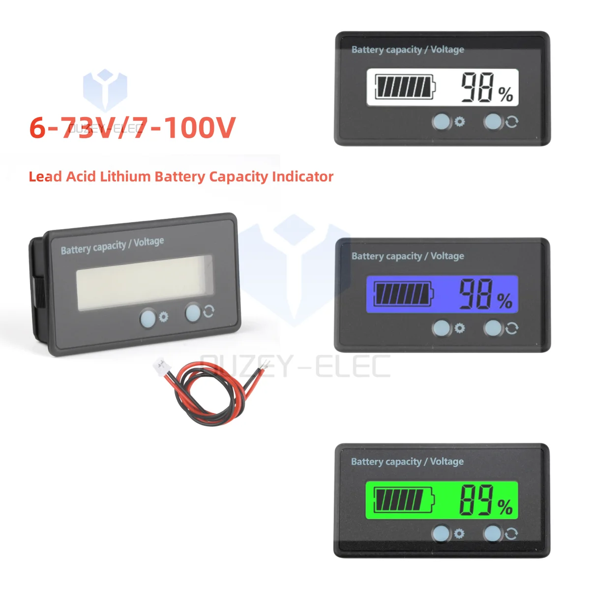 6-73V/7-100V Lead Acid Lithium Battery Capacity Indicator Car Motorcycle Digital Voltmeter Voltage Tester Meter GY-6S  GY-6GD