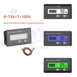 6-73V/7-100V de Plomo Ácido de Litio Capacidad de La Batería Indicador de Coche de La Motocicleta Voltímetro Digital Voltaje Tester Meter GY-6S GY-6GD