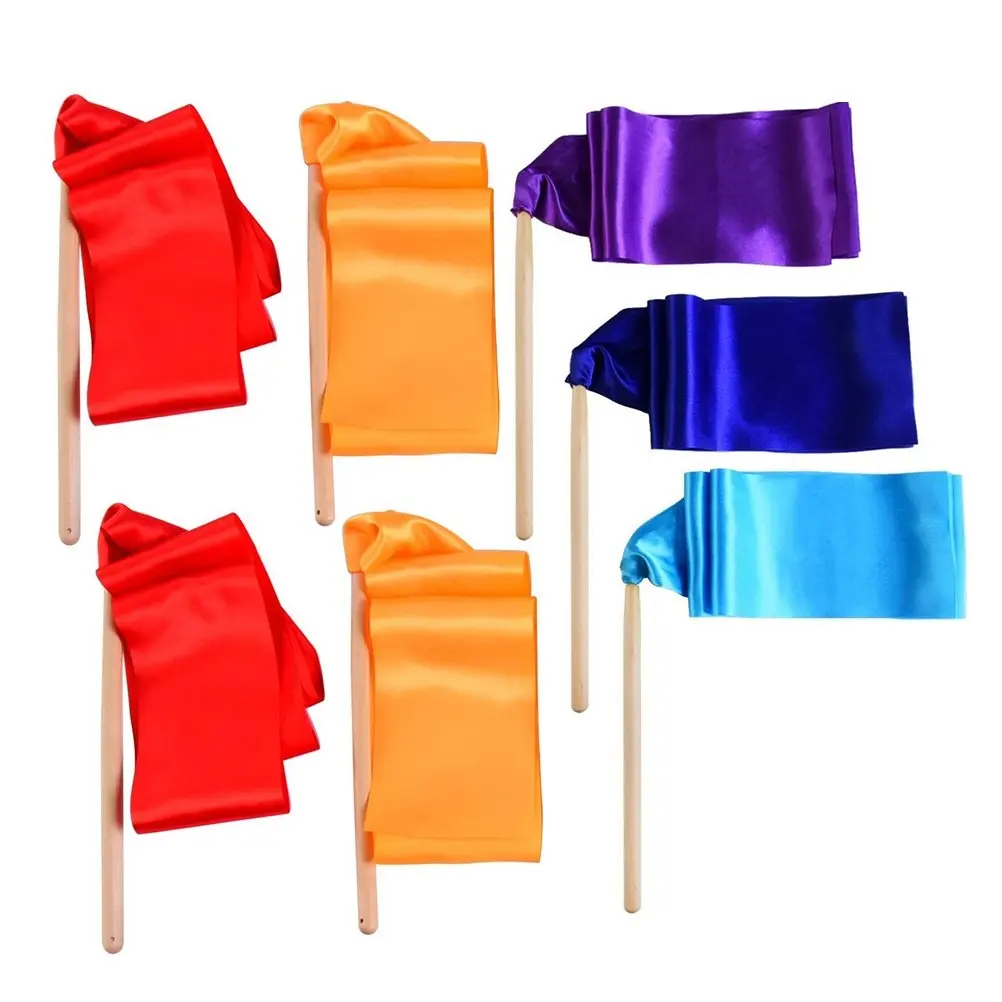 1Pack Colorful Gymnastics Ribbon Lightweight Rhythmic Ribbon for Dance Ballet Baton Twirling Training Circus Marching
