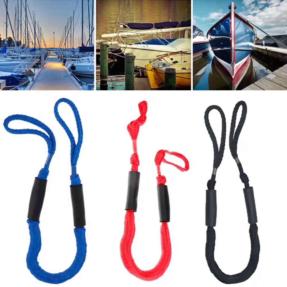 1.2M/3.3Ft Elastic Bungee Boat Dock Lines Stretching Mooring Rope Foam Float Shock Cord Anchoring Docking Rope For Boat Kayak