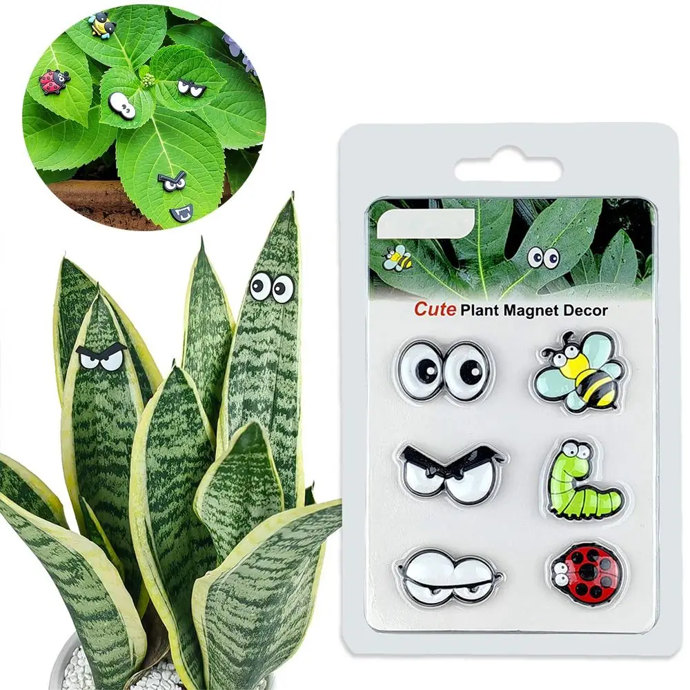 

6Pcs/set Hot Plant Lovers for Potted Plants Eyes Refrigerator Stickers Plant Accessories Plant Magnet Pins Charms