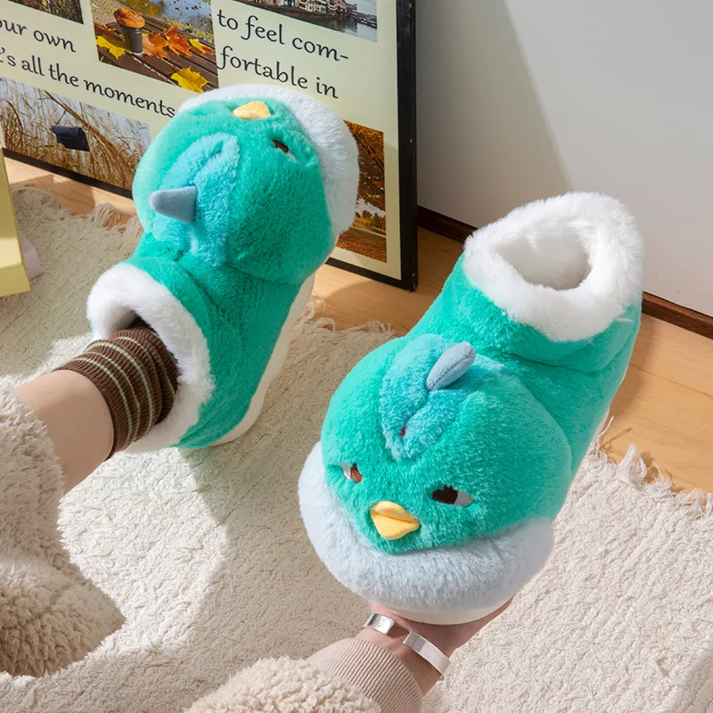 Cotton Slippers 2024 New Couple Winter Men and Women Cute Internet Celebrities Warm Plush Cotton Shoes Home Bag and Cotton Shoes