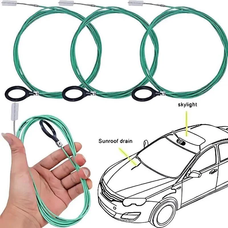 3/5m Drain Hole Cleaning Brush Flexible Car Drain Dredge Sunroof Cleaning Scrub Brush Tool Accessories Skylight Drain Pipe Brush