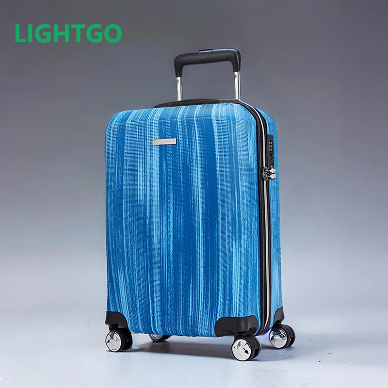 LIGHTGO แฟชั่นดึง Rod กระเป๋าเดินทาง 20 Boarding Case กระเป๋าเดินทางอลูมิเนียมดึง Rod 360 องศาเงียบ Universal whee