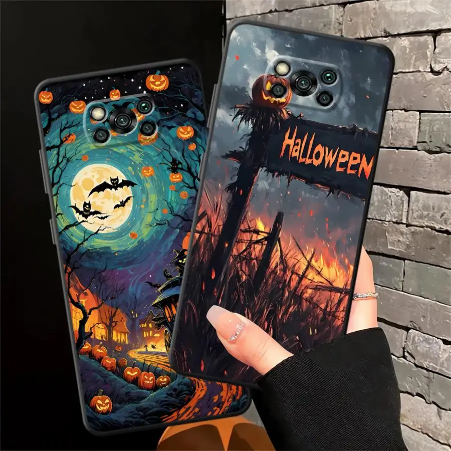 لينة عودة غطاء الهاتف القضية ل Xiaomi Poco X3 X4 X5 C51 F3 F4 F5 M5 C65 M3 M4 Pro C50 الوحش هالوين أشباح #3