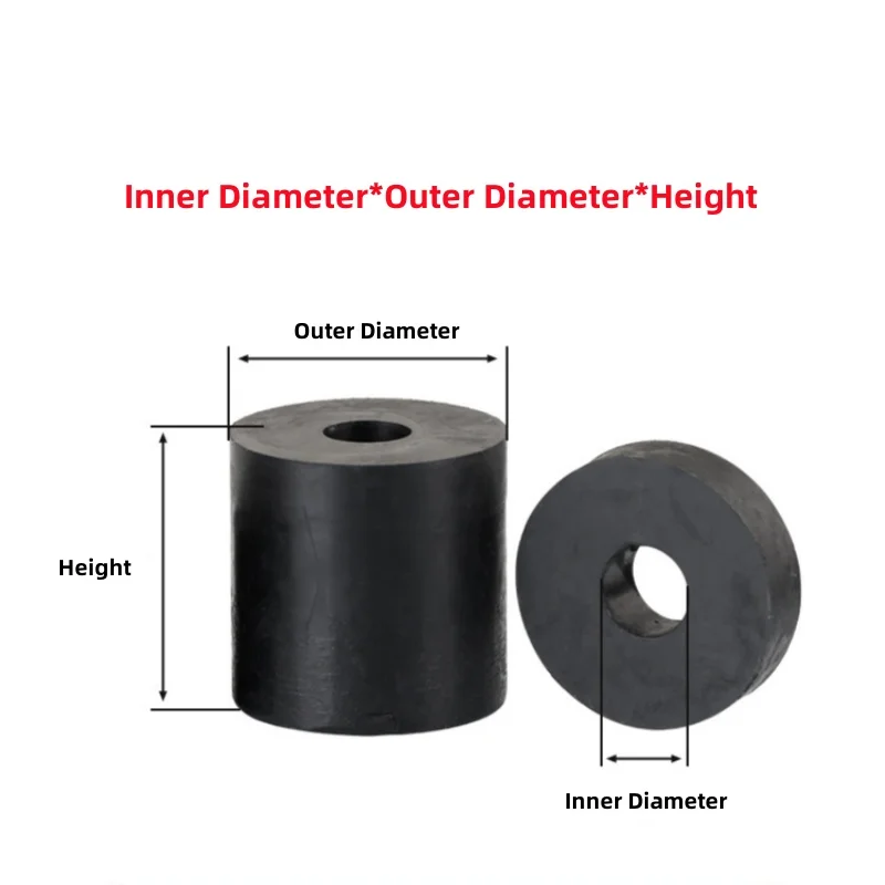 M2~M56 Black Circular Rubber Damping Pad Fan Coil Damping Washer Soft Rubber Shock-Absorbing Soundproof Machine Foot Washer