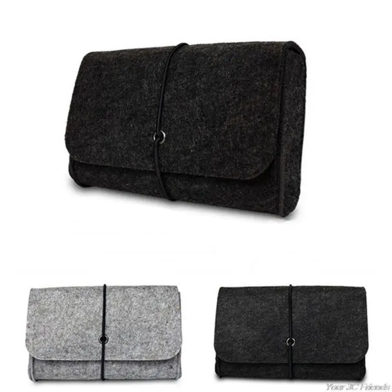 Felt Sleeve Power Adapter Bag Pouch for Charger / Mouse Case Soft Storage Case For Mac MacBook Air Pro Retina MR07 22 Dropship