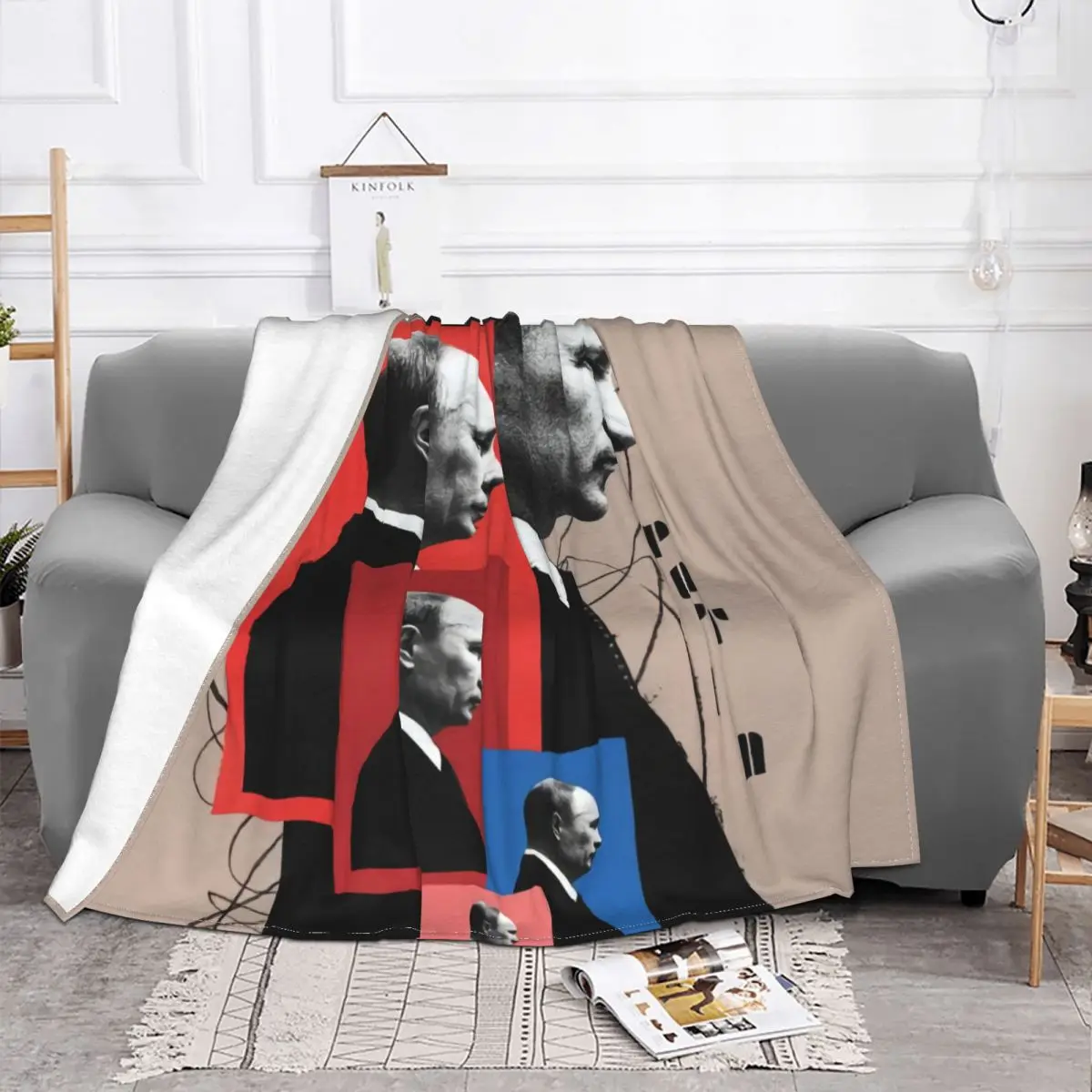 Sofa Fleece Vladimir Putin Throw Blanket Warm Flannel Sadness Back Blankets for Bed Travel Couch Quilt