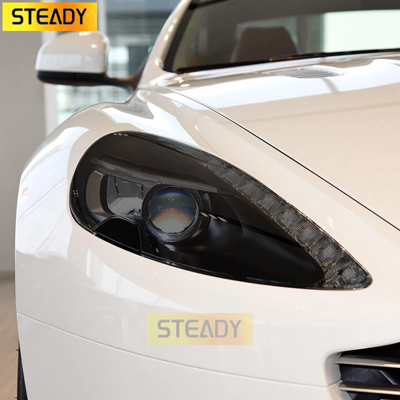 

2 Pcs Car Headlight Protective Film Front Light Tint Transparent Black TPU Sticker For Aston Martin DB9 2013-2017 Accessories