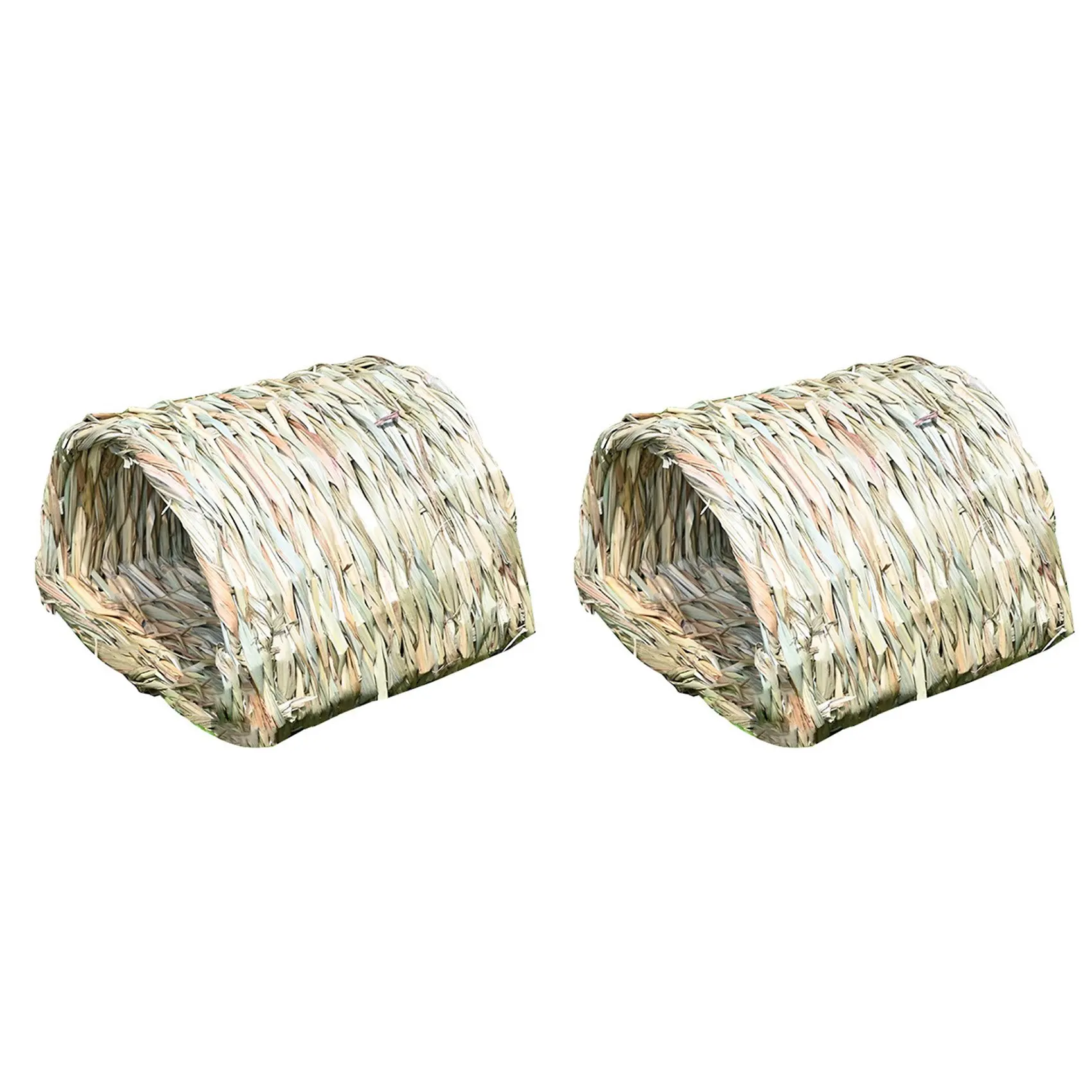 ABKS-2X Woven Grass Tunnel, Secret Base For Training,Perfect For Hamsters, Guinea Pigs, Ferrets, Dwarf Rabbits