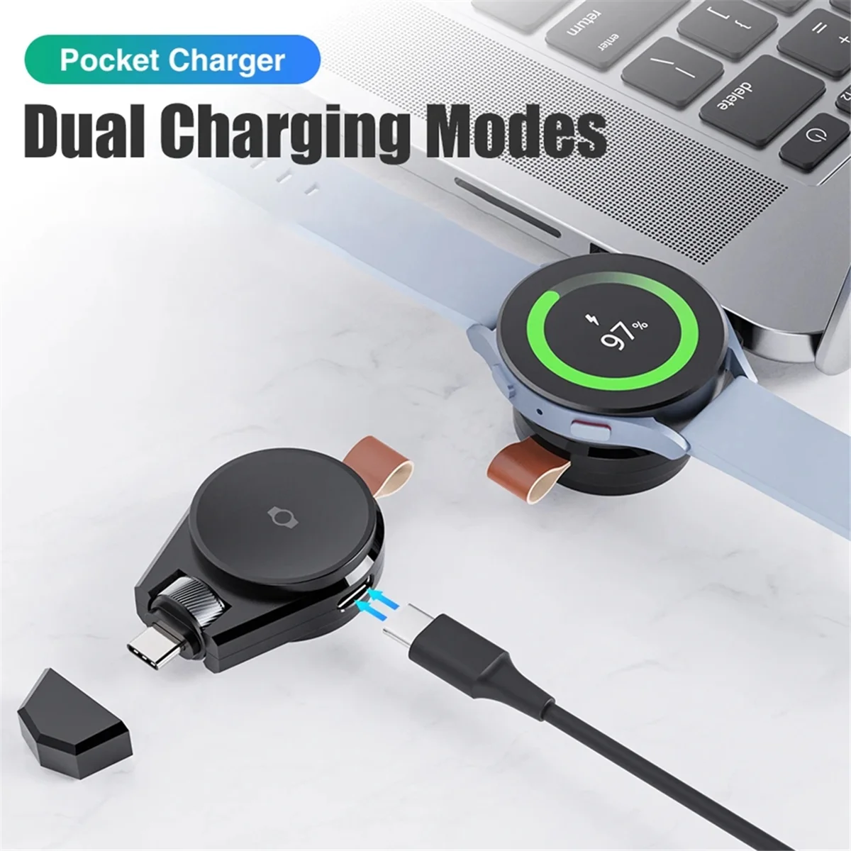 CXZD-Dock Pengisi Daya Magnetik Nirkabel Kabel Pengisi Daya Jam Tangan USB C Portabel