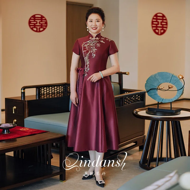 

Mother's Cheongsam 2022 Wedding Suit Young Large Size Noble Improved Cheongsam