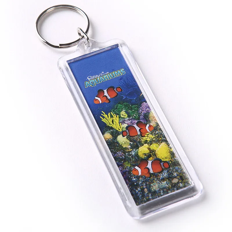 사각형 빈 아크릴 삽입 사진, Sleuteling Houder Diy 분할 링, Sleutelanger Voor, 50PCs 썸네일 4