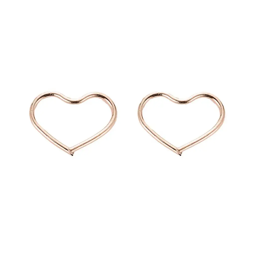 1 Pair Elegant Women Simple Heart Shape Earrings Girl Evening Party Ear Studs Ethnic Style Ear Rings