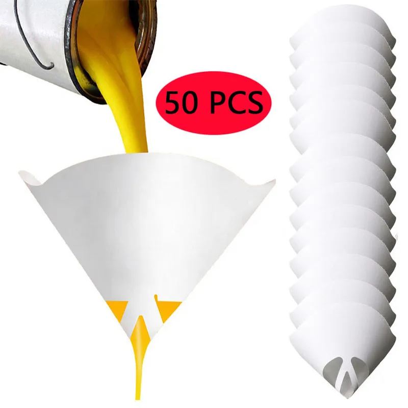 100 Mesh Paint Filter funnel Paper Purifying Straining Cup Disposable  Paint Filte Conical Nylon Micron Paper Funnels