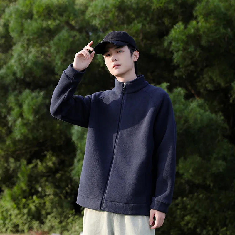 เสื้อแจ็คเก็ตกันลมสำหรับกิจกรรมกลางแจ้งในฤดูใบไม้ผลิและฤดูใบไม้ร่วง แฟชั่นคู่รัก ผ้าแคชเมียร์หนานุ่ม อุ่นสบาย ระบายอากาศได้ดี