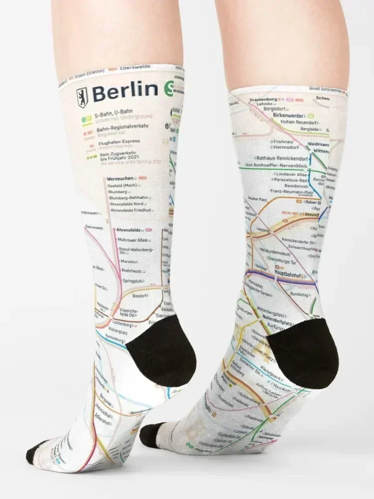 New Berlin Public Transport Map Socks Christmas Lots crazy Stockings Men's Socks Women's