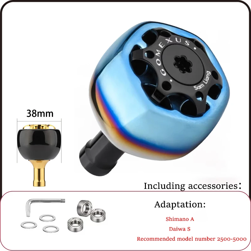 Gomexus TA38S Griffknopf für Shimano Stella Vanquish Daiwa Exist Saltist 1000 - 4000 Spinning Power Reel Titan 38mm TA38 – Detail 7