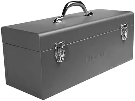 

17-дюймовый сверхпрочный металлический ящик для инструментов с лотком-органайзером, запирающимися защелками и устойчивой к царапинам отделкой