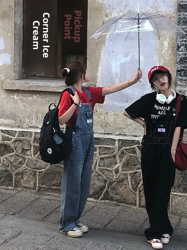 Slimming Embroidered Denim Overalls for Women Trendy Spring Autumn plus Size Design Casual Comfortable  Pants