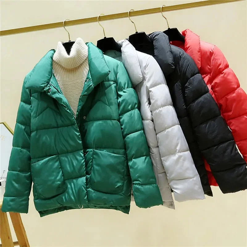 

Winter Jacket 2023 New Women Parkas Thick Down Cotton Padded Parka Female Jackets Short Snow Wear Coat Slim Warm Outwear