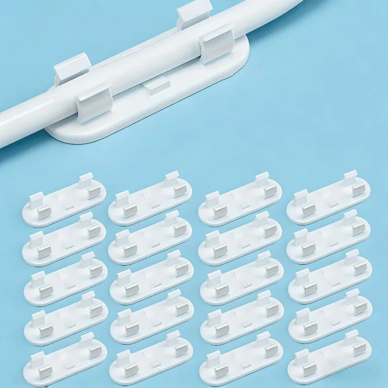 20 Pcs Cable Management Clips: Wall Mounted Cable Organizers for Tidy Wiring - Plastic Material