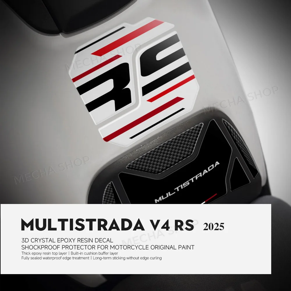 Tank Pad Protection Kit Accessories 3D Resin Sticker For Multistrada V4 RS 2025