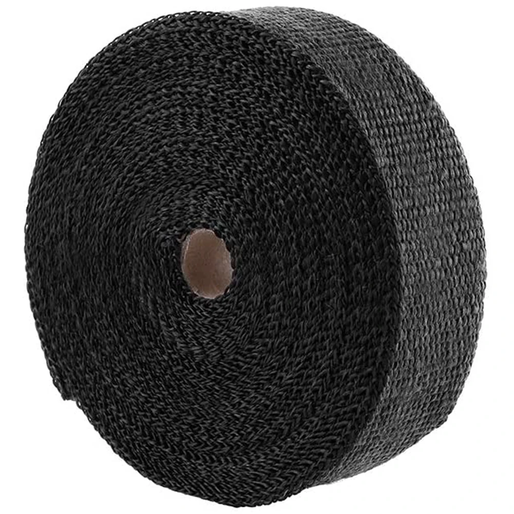 2000℉ Black Car Exhaust Pipe Heat Insulation Wrap 50mm x 15m with 10 Stainless Steel Cable Ties