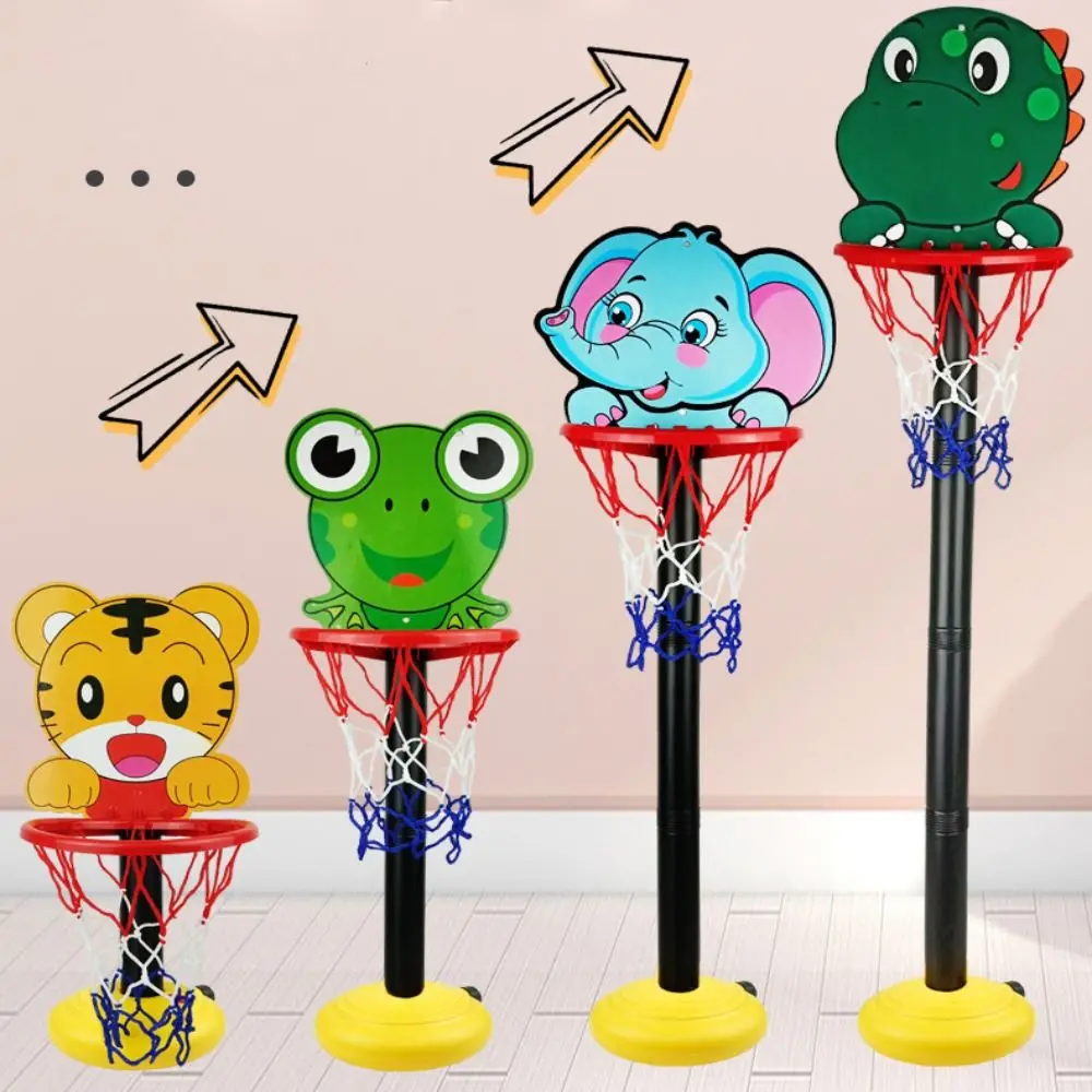 Kit de aro de baloncesto de dibujos animados para padres e hijos, plástico, 10 estilos, soporte de baloncesto de animales, juego de regalo, juguetes deportivos